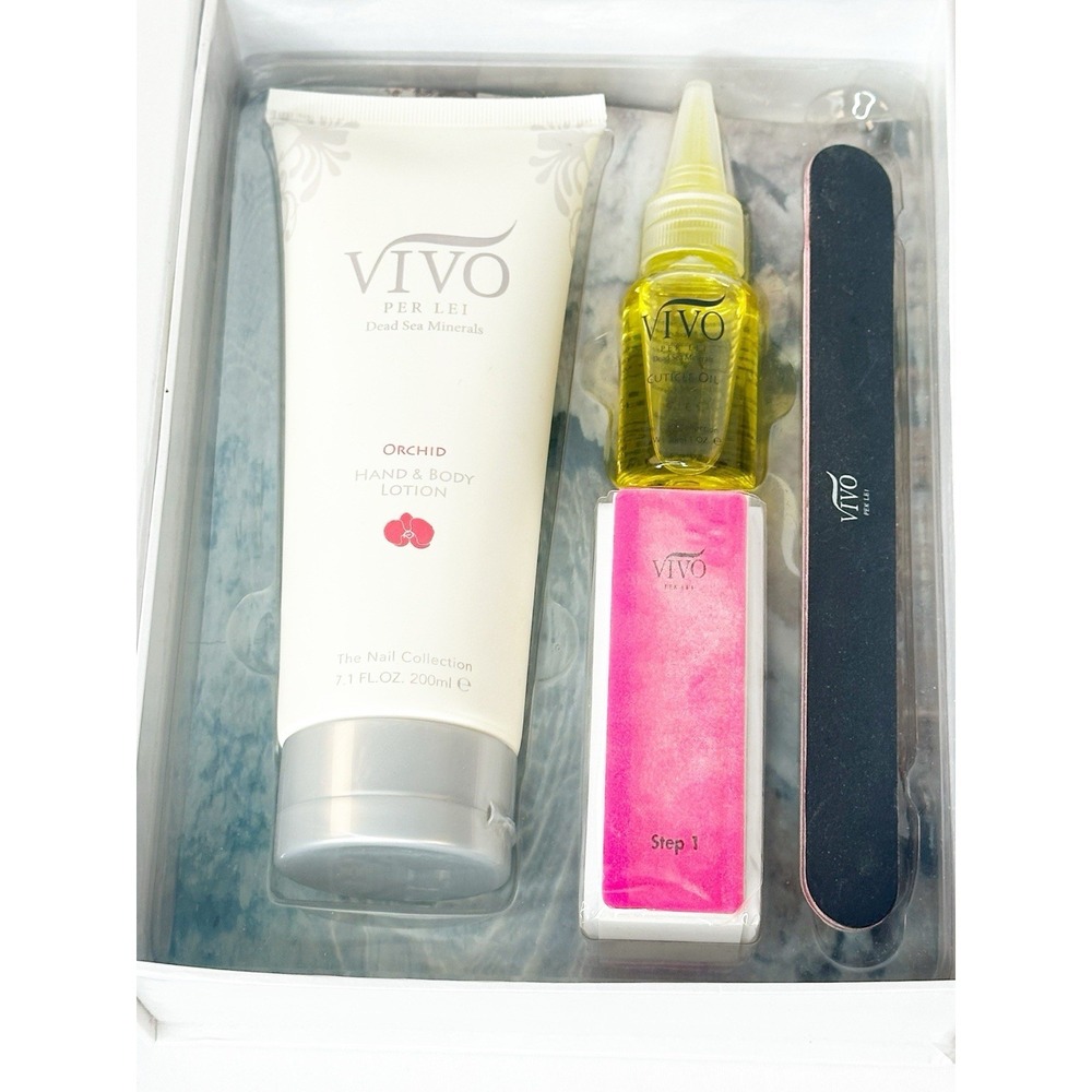 NEW Rare Vivo‎ per lei dead sea minerals orchid Manicure Set The Nail Collection